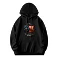 thumbnail image 1 of Men's Long Sleeve Hoodie Pullover Sweatshirt with Front Pocket American Flag Graphic Design Relaxed Fit Drawstring Hood, 1 of 7