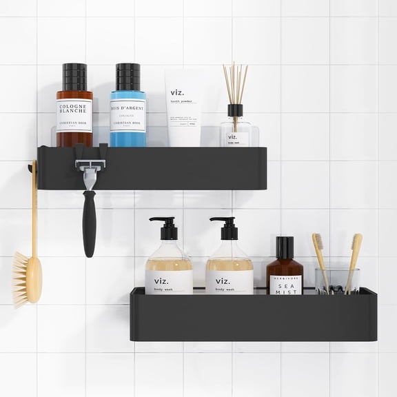 ANHXN Shower Caddy - Adhesive Shower Organizer, Rustproof Metal Shelves, No-Drill Bathroom Organizers and Storage