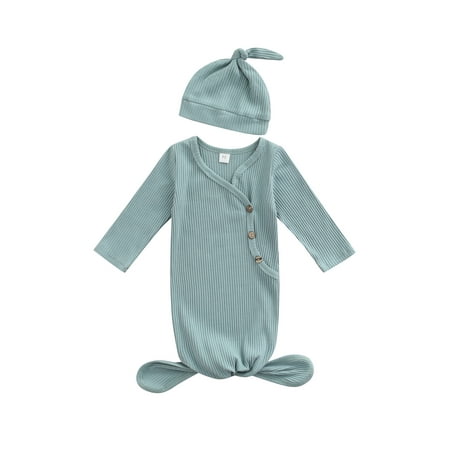 

SHIBAOZI Newborn Baby Boys Girls Sleeping Bag Soft Knotted Sleepwear Nightgown Coming Home Outfit Swaddle