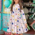 thumbnail image 2 of DISNIMO Cat Heart Dress for Girls Flower Dresses Kid Long Sleeve Swing Dress Girls Knee Length Dress with Collar for Girls Skater Dress Size 7-8 Girls Twirly Dresses Girls Beach Dress Girl Clothes, 2 of 7