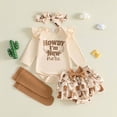 thumbnail image 2 of mgoYE Newborn Baby Girl Cowgirl Outfit Western Romper and Tutu Skirt Socks Headband 4Pcs Coming Home Clothing Set 12-18 Months, 2 of 9