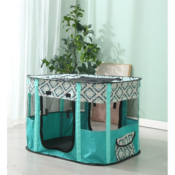 ZBH Pet Playpen Cat Playpen, Foldable Cat Playpen for Indoor Cats, Collapsible Crate Kennel Playpen, Kitten Playpen Cat Tent Indoor Outdoor, Pet Play Pen with Carrying Case for Cat Kitten Rabbit