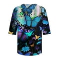 thumbnail image 5 of Mikilon Women 1/2 Sleeves Casual Shirts Pullover Loose Tops Floral Print Blouses, 5 of 5