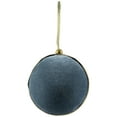 thumbnail image 3 of Northlight Velour Christmas Ball Ornament with Ribbon Stripe - 3.25" - Teal Green, 3 of 6