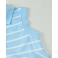 thumbnail image 4 of Baby Girls Clothes Toddler Girls Polo Dress 4T Girls Summer Casual Dress 5T Girls Lapel Sleeveless Stripe Dress Blue, 4 of 7