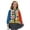 Colorful Color Block, variant on COEQINE Girls Long Sleeve Cardigan with Print, Lightweight Polyester Crewneck Button Front Jacket, Soft Machine Washable Top for School and Casual Wear, Ages 5-6, Colorful Color Block