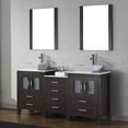 thumbnail image 2 of Dior 66" Double Bath Vanity in Zebra Gray with White Engineered Stone Top and Square Sinks with Polished Chrome Faucets with Matching Mirror, 2 of 9