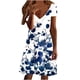 thumbnail image 1 of Vestido de verano para mujer, informal, con cuello en V, estampado floral, de manga corta, vestido de playa, vestido de línea A Pompotops ghjkhdj15828, 1 of 5