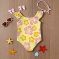 thumbnail image 5 of Abcomgle Girls One Piece Swimsuits 10-12 Floral Print One Piece Girls Swimsuit Ruffled Stretchy Girls Swimwear, 5 of 7