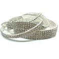 thumbnail image 4 of Pulsera tobillera de cristal elástica con diamantes de fila de diamantes flash europea y americana multicapa opcional oro plateado, 4 of 6