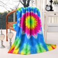 thumbnail image 2 of Colorful Tie Dye Lotus Pattern Blanket,Comfortable Soft Flannel Throw Blanket,All Season,Warm Lightweight Blankets for Sofa Bed Couch Living Room Chair,50"x60", 2 of 4