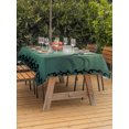 thumbnail image 3 of Outdoor Tablecloth with Umbrella Hole for Patio/Picnic/Party/Camping, Foggy Forest Green Waterproof Table Cloth Rectangle Table Cover Washable, Spooky Branch Tree Crow Bird Moon (60"x 102"), 3 of 9
