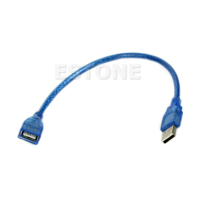 30cm USB 2.0 A Female To B Male Extension Extender Cable Blue E 