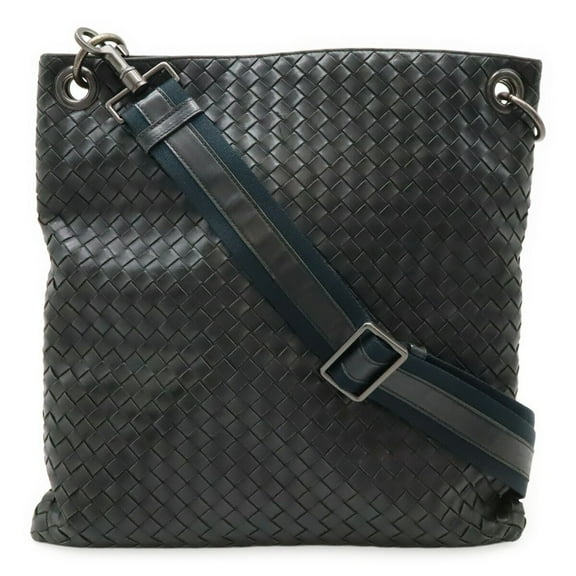 Pre-Owned BOTTEGA VENETA Intrecciato Shoulder Bag, Black, 161623 (Good)