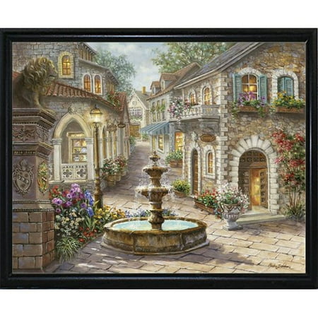 Charlton Home 'Cobblestone Fountain' Print