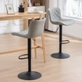 thumbnail image 4 of Kidol&Shellder Bar Stools Set of 2 Gray Adjustable Swivel High Back Counter Stools with Soft Cushion, 4 of 7