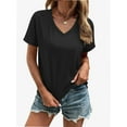 thumbnail image 5 of Women's T Shirts V Neck Casual Short Sleeve Summer Basic Tops Tees, 5 of 5
