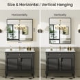 thumbnail image 6 of GODCHAR 36"x 30" Bathroom Vanity Mirror Rectangular Metal Frame French Cleat Mounted Wall Mirror Tempered Glass, 6 of 10