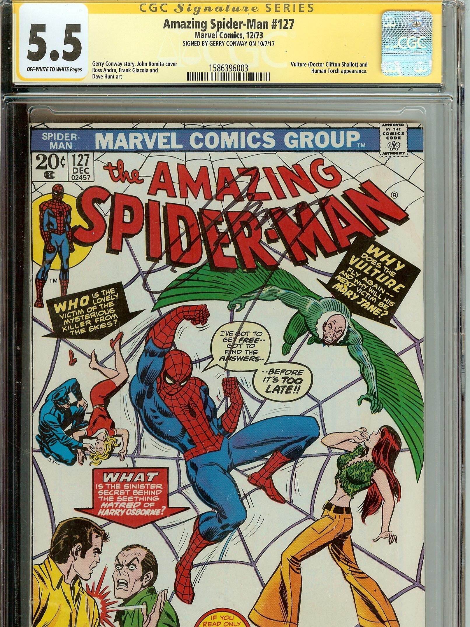 Amazing Spider-Man #127 CGC 5.5 Signed Gerry Conway