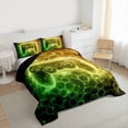 thumbnail image 3 of Manfei Boys Gaming Gamer Full Size Comforter Sets 3-Piece, Gradient Game Console Bedding Comforter Set, Black Green Gold Honeycomb Bedding Sets, Super Cozy Room Decor, 3 of 8