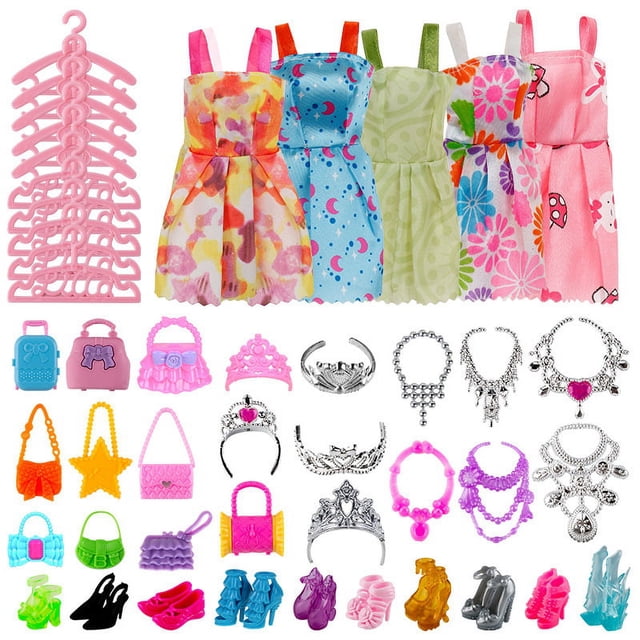 RV 46 piezas 30 cm Barbie zapatos, bolsos, ropa, perchas, accesorios, juguetes en general