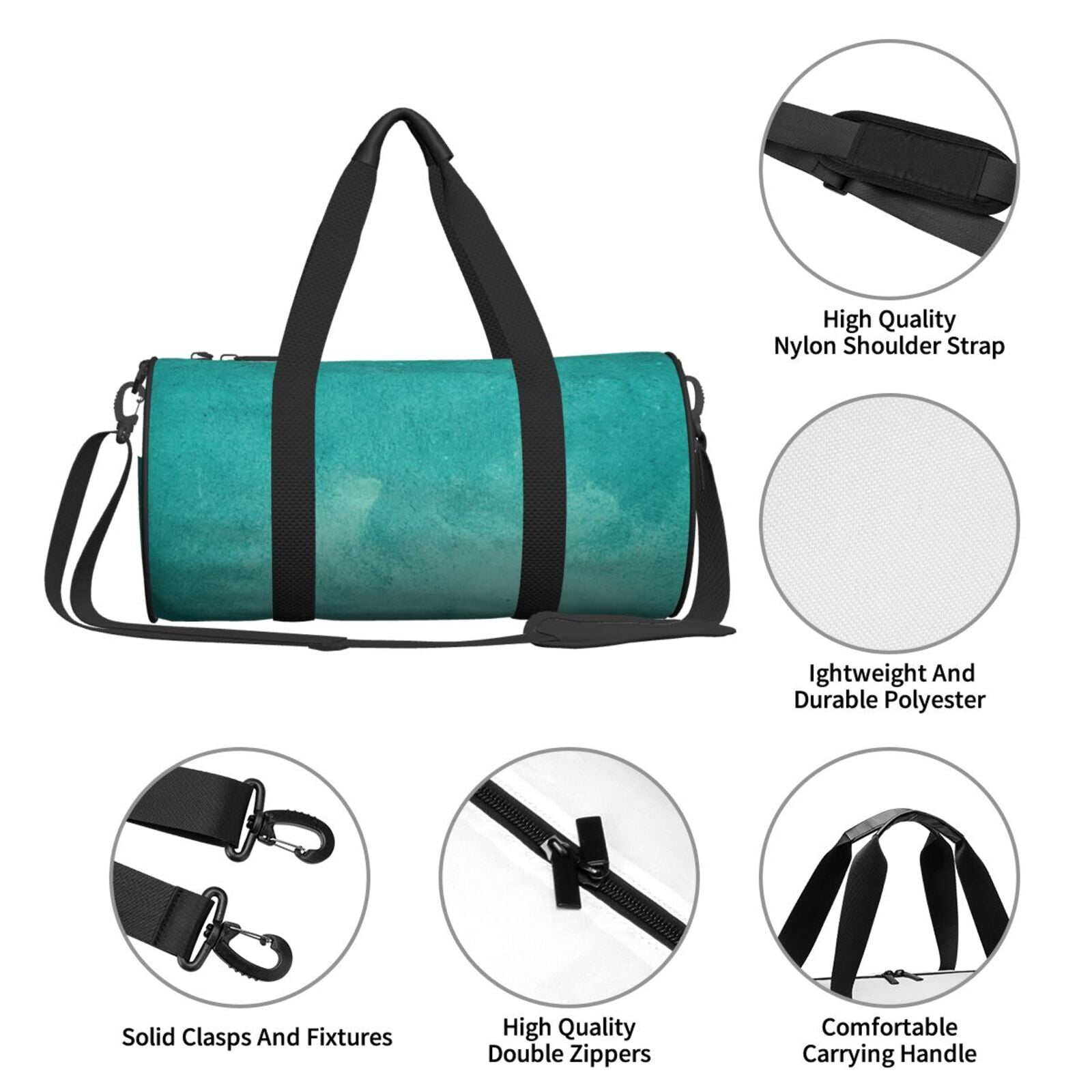 Defioc Teal Turquoise1 for Travel Duffle Bag,Weekender Bag Carry On Tote Bags Hospital Bag Large Capacity Sport Gym Bag for Men Women Fit for Trave, Gym,Weekend