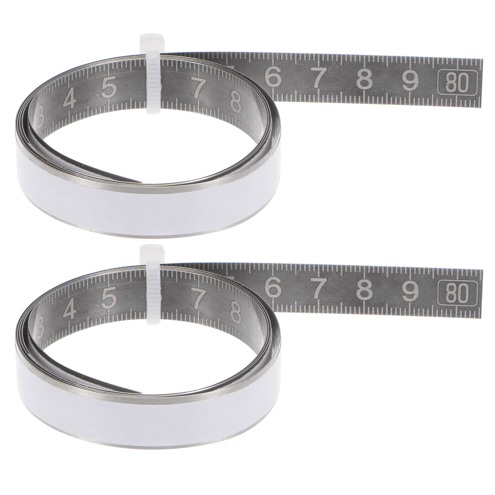 2 Packs Adhesive Back Tape Measure 80cm Left to Right Stainless Steel