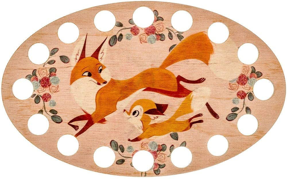 Embroidery organizer Floss holder with Foxes Plywood sewing organizer