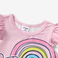thumbnail image 5 of Peppa Pig Kids Girls Graphic Tee Pink Cute Ruffle Flutter Sleeve Tops Summer T-shirts Size 5-6Y, 5 of 7