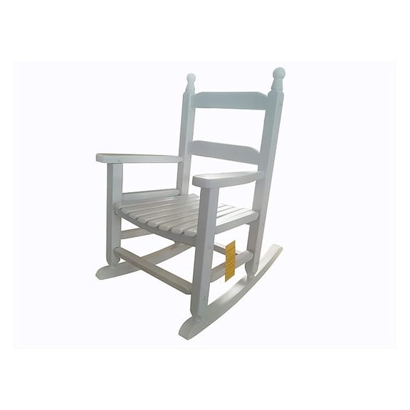 Rocking Rocker - K081WT Durable White Child’s Wood Porch Rocker/Outdoor Rocking Chair - Indoor or Outdoor - Suitable for 3-7 Years Old