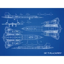 SR-71 Blackbird Habu US Aircraft Spy Plane Blueprint Plan Large Wall Art Poster