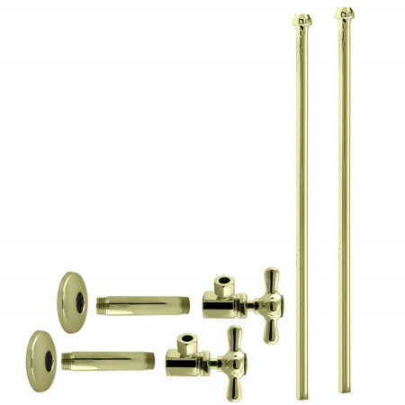 Westbrass D103KBNX-01 Faucet Kit - 1/2 in. IPS x 3/8 in. OD x 20 in. Bullnose - PVD Polished Brass