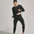 thumbnail image 6 of 2 Pcs/Set Winter Men Thermal Underwear Set Round Neck Long Sleeve Warm Thick Pure Color Slim Fit Elastic Open Crotch Men Pajamas Set Homewear Clothing, 6 of 8