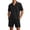 Black, variant on StSilkitty Mens Casual 2 Piece Outfits Quarter Zip Short Sleeve Collared Textured Shirts and Shorts Sets Lightweight Comfy Set