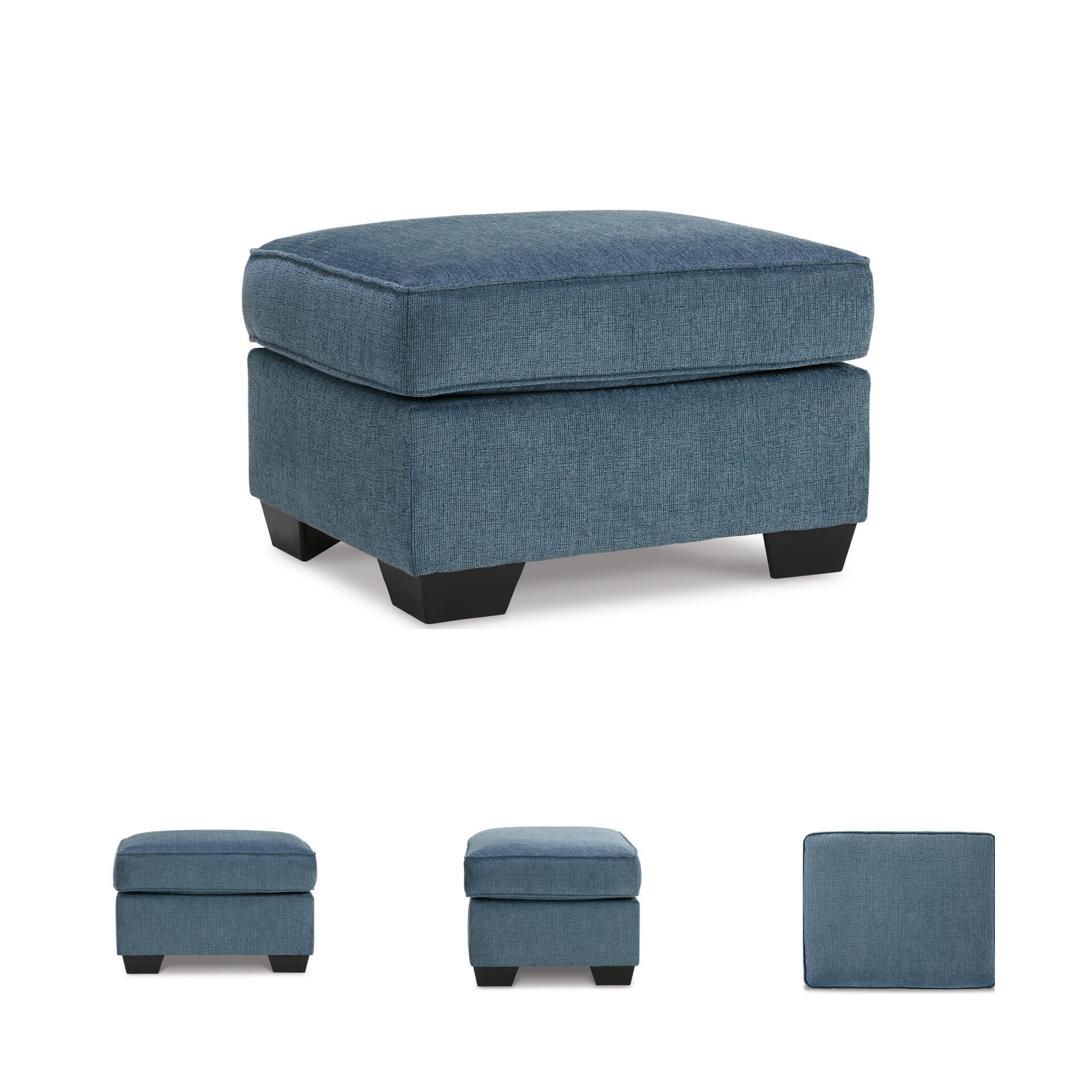 Signature Design by Ashley Contemporary Cashton Ottoman Chenille Blue