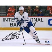 Auston Matthews Toronto Maple Leafs Autographed 8" x 10" White Jersey Skating Photograph - Fanatics Authentic Certified