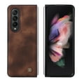 thumbnail image 5 of Allytech Thin PU Leather Case for Samsung Galaxy Z Fold 3 5G (2021), Lightweight Front PC Frame Anti-Scratch Foldable Folio Protective Case for Samsung Z Fold 3 (7.6 inch), Brown, 5 of 7