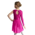 thumbnail image 2 of Miutii Kids Girls Sparkly Jazz Latin Ballet Lyrical Dance Dress Long Sleeve Gymnastics Skirted Leotard Dancewear Hot Pink 14, 2 of 5