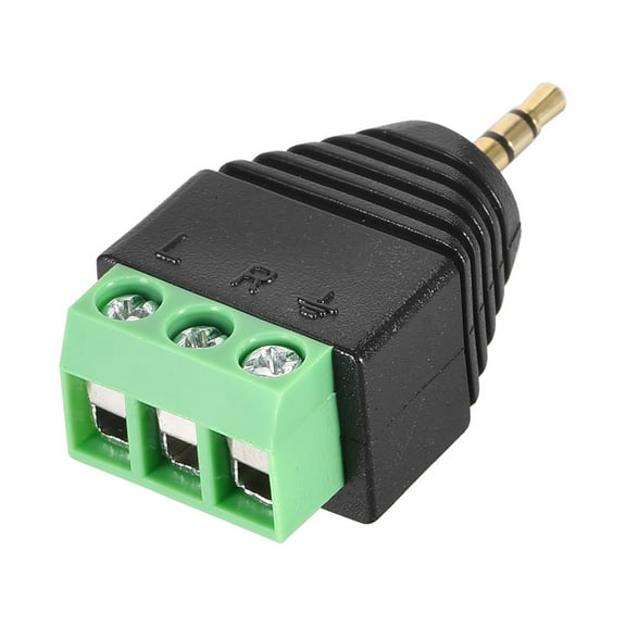 2.5mm 3 Pole Male to AV 3 Screw Terminal Stereo Audio Video Connector Adapter for CCTV Security Camera System 1PCS