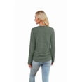 thumbnail image 4 of Ronuti Womens Sweaters Long Sleeve Shirts Fall Fashion 2026 Trendy Tops Ruched Outfits Winter Clothing Green Shirts, 4 of 8