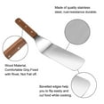 thumbnail image 4 of Uxcell Griddle Griddle Spatula Stainless Steel & Wood Cake Pizza Grill Spatula Baking Cutter Wooden Handle 13.8" x 2.9", 4 of 7