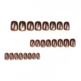 thumbnail image 5 of Short Square Press on Nails Glitter Nail Brown Nude Stick On Nails 24Pcs Cat Eye Fake Nails for Women, 5 of 6