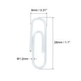 thumbnail image 2 of Uxcell Paper Clips 1.1 Inch Vinyl Coated with Box for Office Home White Count 600, 2 of 6