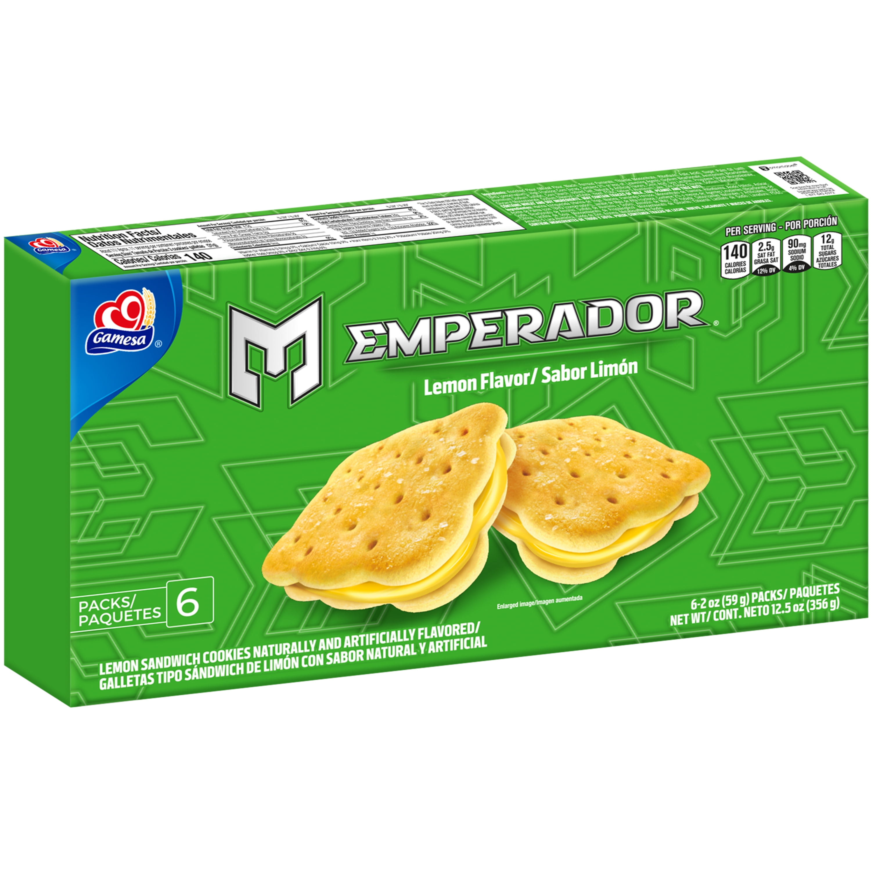 (4 pack) Gamesa Emperador Lime Flavored Sandwich Cookies, 12.5 oz