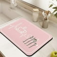thumbnail image 3 of Pink Absorbent Coffee Bar Mat - Waterproof Kitchen Protector - Maker Counter Decor Drying Mat 18x24inch, 3 of 6