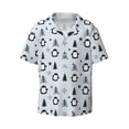 thumbnail image 3 of Goofa penguin tree star Printed Men's Casual Short-sleeved Shirt,Lightweight Breathable Button-down,Summer Casual men's top,Versatile Fashion shirt-XX-Large, 3 of 7