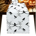 thumbnail image 1 of Halloween Black Crow Table Runners 72 Inches Long Washable White Background Table Runner for Round Table Kitchen Coffee Dining End Table Living Room Use, 1 of 8