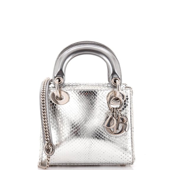 Pre-Owned Lady Dior Chain Bag Python Mini By Rebag