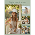 thumbnail image 6 of QSAWXQZ Women's Wide Brim UV Protection Flap Sun Hat with Long Neck Cover Adjustable Drawstring Cap for Summer Beach Trips and Outdoor Tourism Mint Green Free Size, 6 of 9