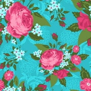 Creative Cuts 18" x 21" Single Assortment Turquoise Fat Quarter Fabric, 1 Each
